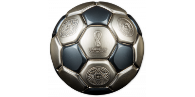 De Officiële Zilveren FIFA 2022 Balvormige Voetbal Munt - Zilver – Het Nederlandsche Muntenhuis